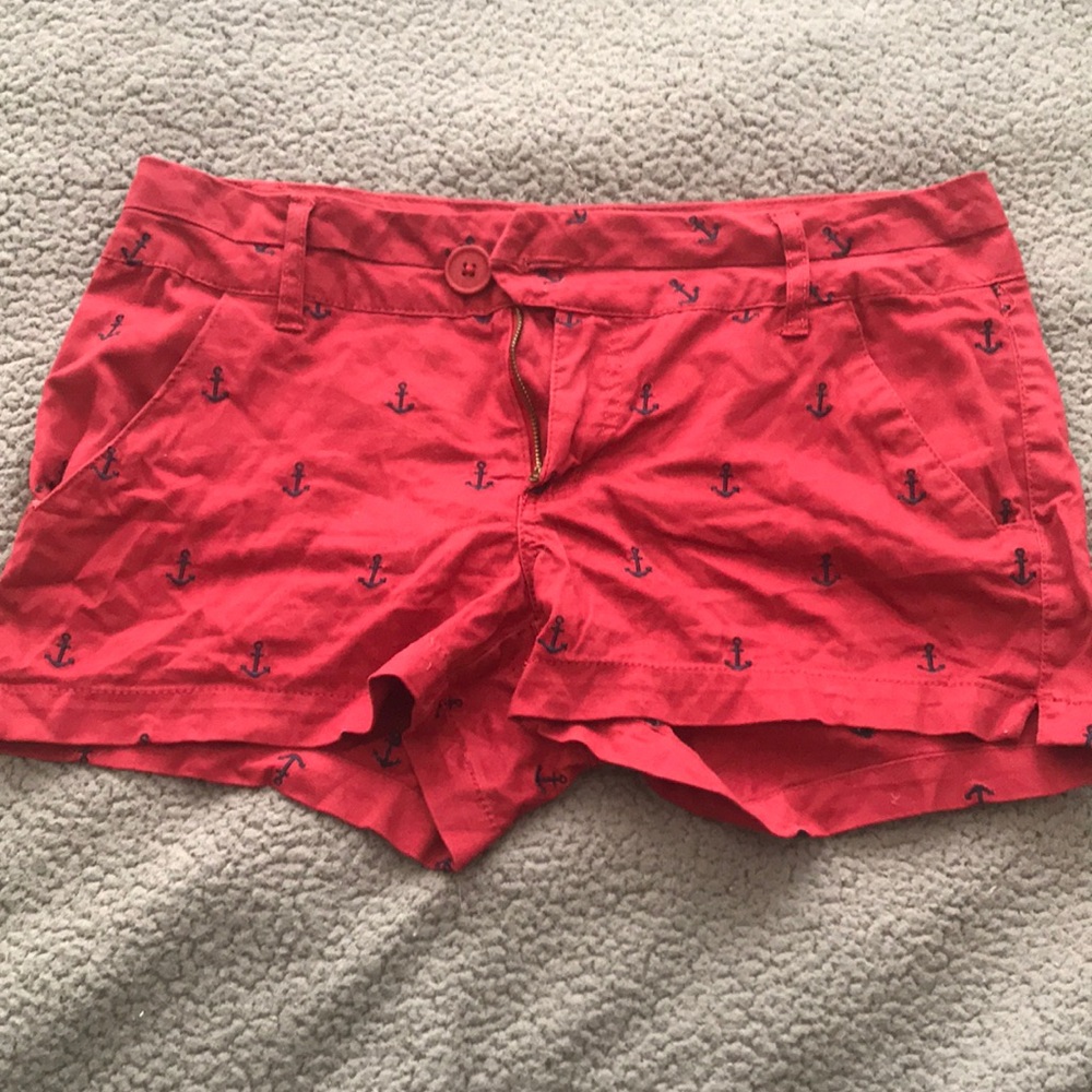Red and blue anchor shorts